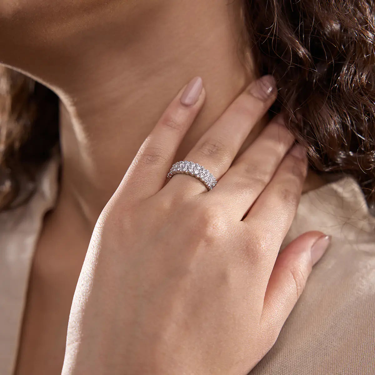 Duoréa Round Lab-Grown Diamond Double Row Band