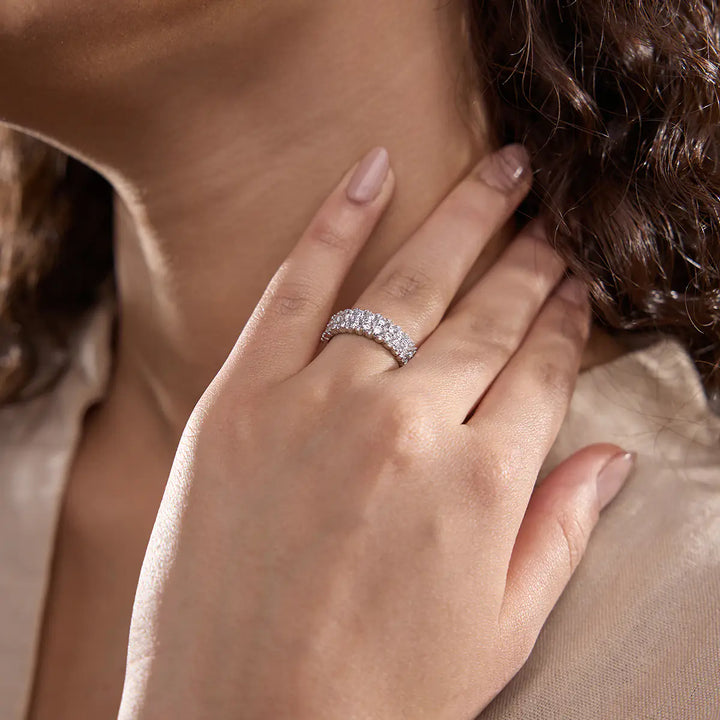 Duoréa Round Lab-Grown Diamond Double Row Band