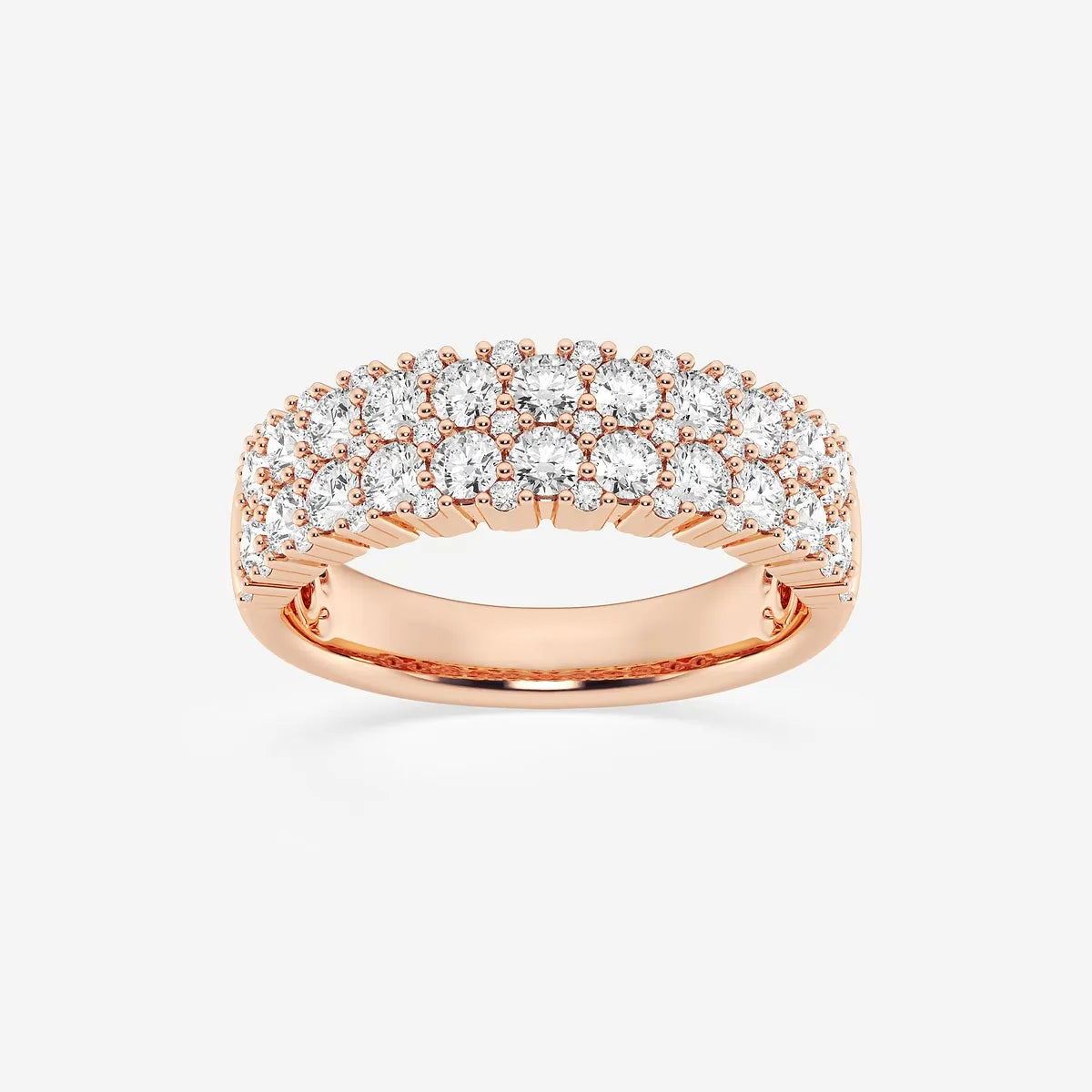 Duoréa Round Lab-Grown Diamond Double Row Band