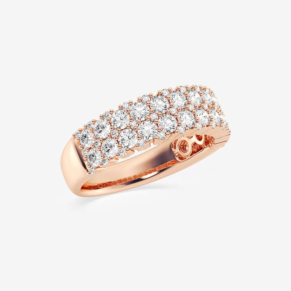 Duoréa Round Lab-Grown Diamond Double Row Band