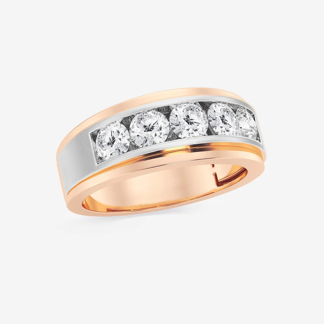 Quinelle Round Lab-Grown Diamond Five-Stone Wedding Band