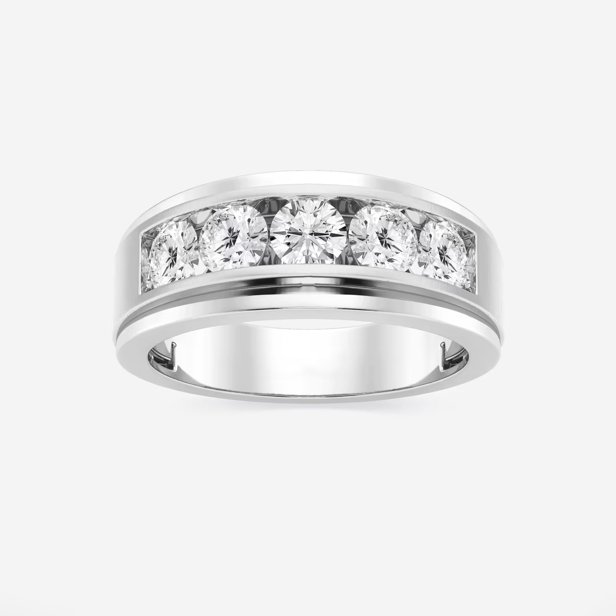 Quinelle Round Lab-Grown Diamond Five-Stone Wedding Band