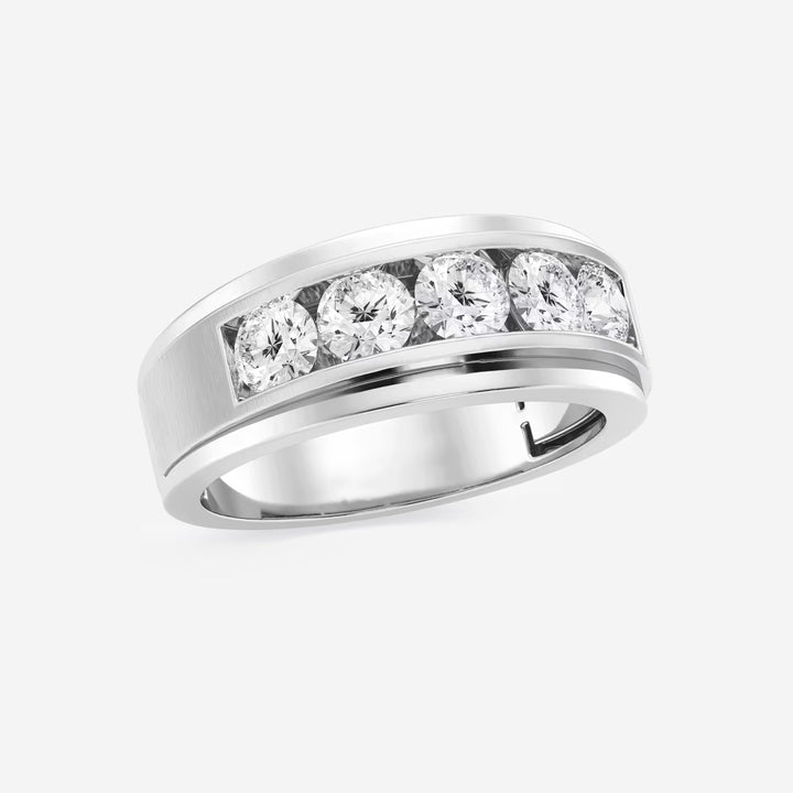 Quinelle Round Lab-Grown Diamond Five-Stone Wedding Band