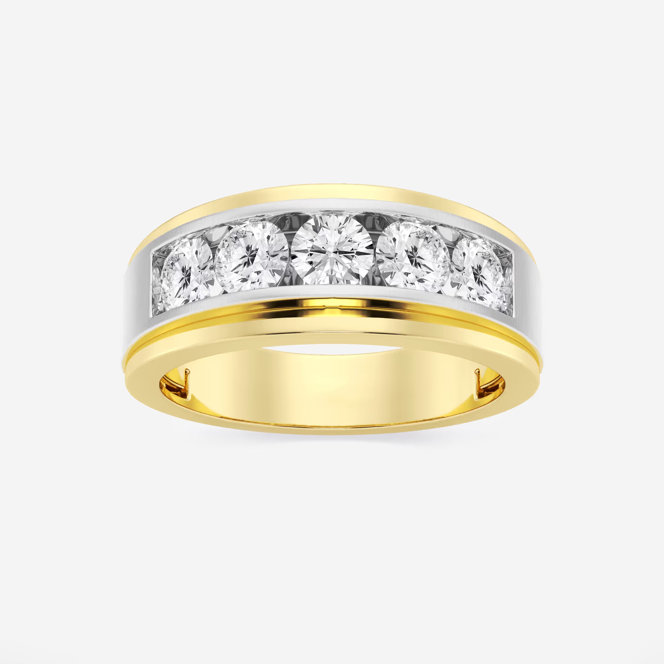 Quinelle Round Lab-Grown Diamond Five-Stone Wedding Band