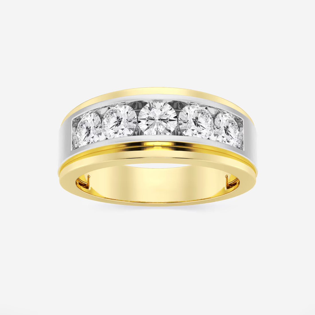 Quinelle Round Lab-Grown Diamond Five-Stone Wedding Band