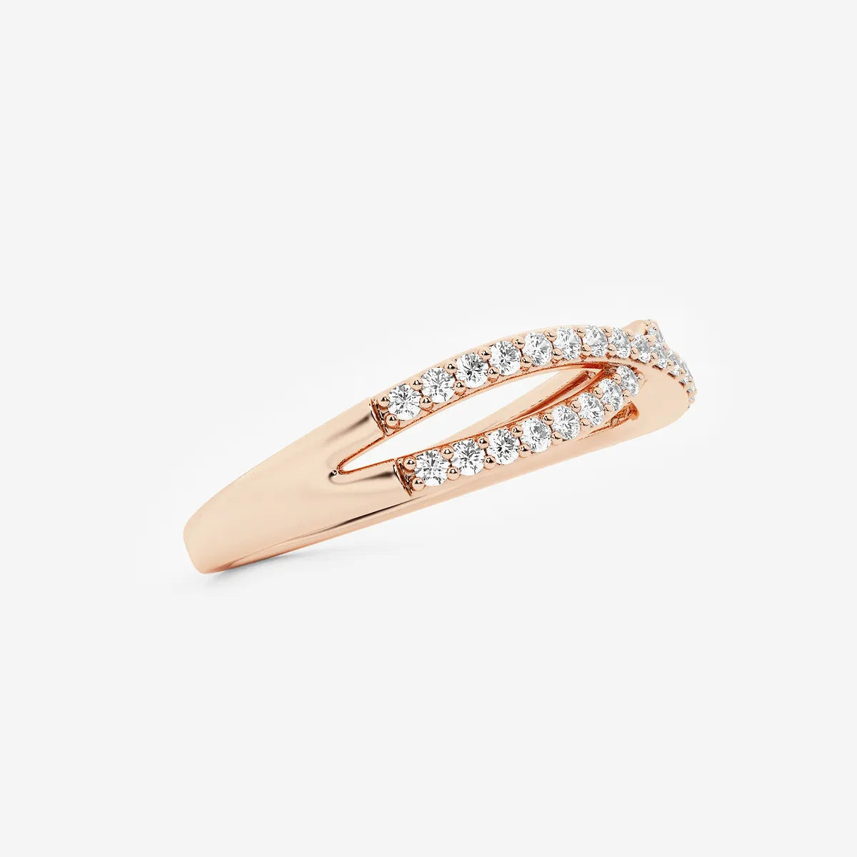 Infinitya Round Lab-Grown Diamond Crossover Wedding Band