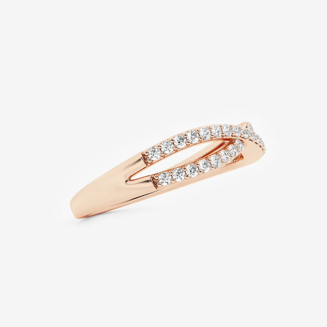 Infinitya Round Lab-Grown Diamond Crossover Wedding Band