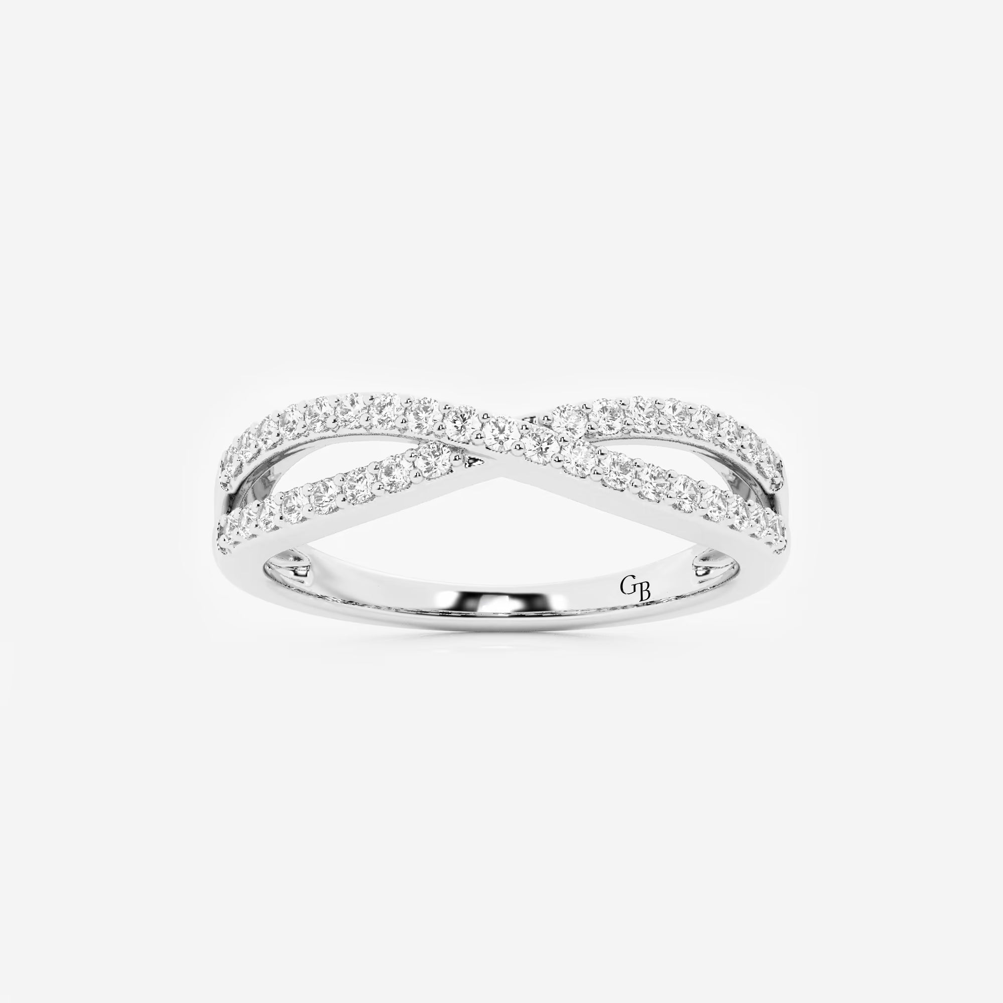Infinitya Round Lab-Grown Diamond Crossover Wedding Band