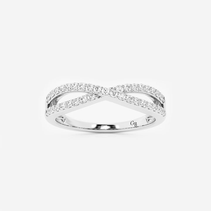 Infinitya Round Lab-Grown Diamond Crossover Wedding Band