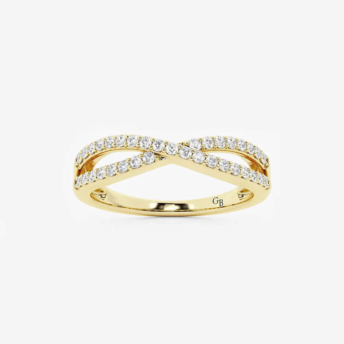 Infinitya Round Lab-Grown Diamond Crossover Wedding Band
