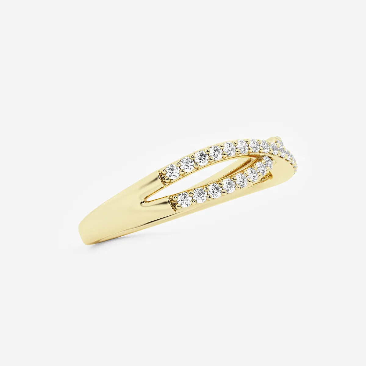 Infinitya Round Lab-Grown Diamond Crossover Wedding Band