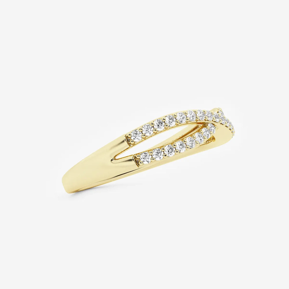 Infinitya Round Lab-Grown Diamond Crossover Wedding Band