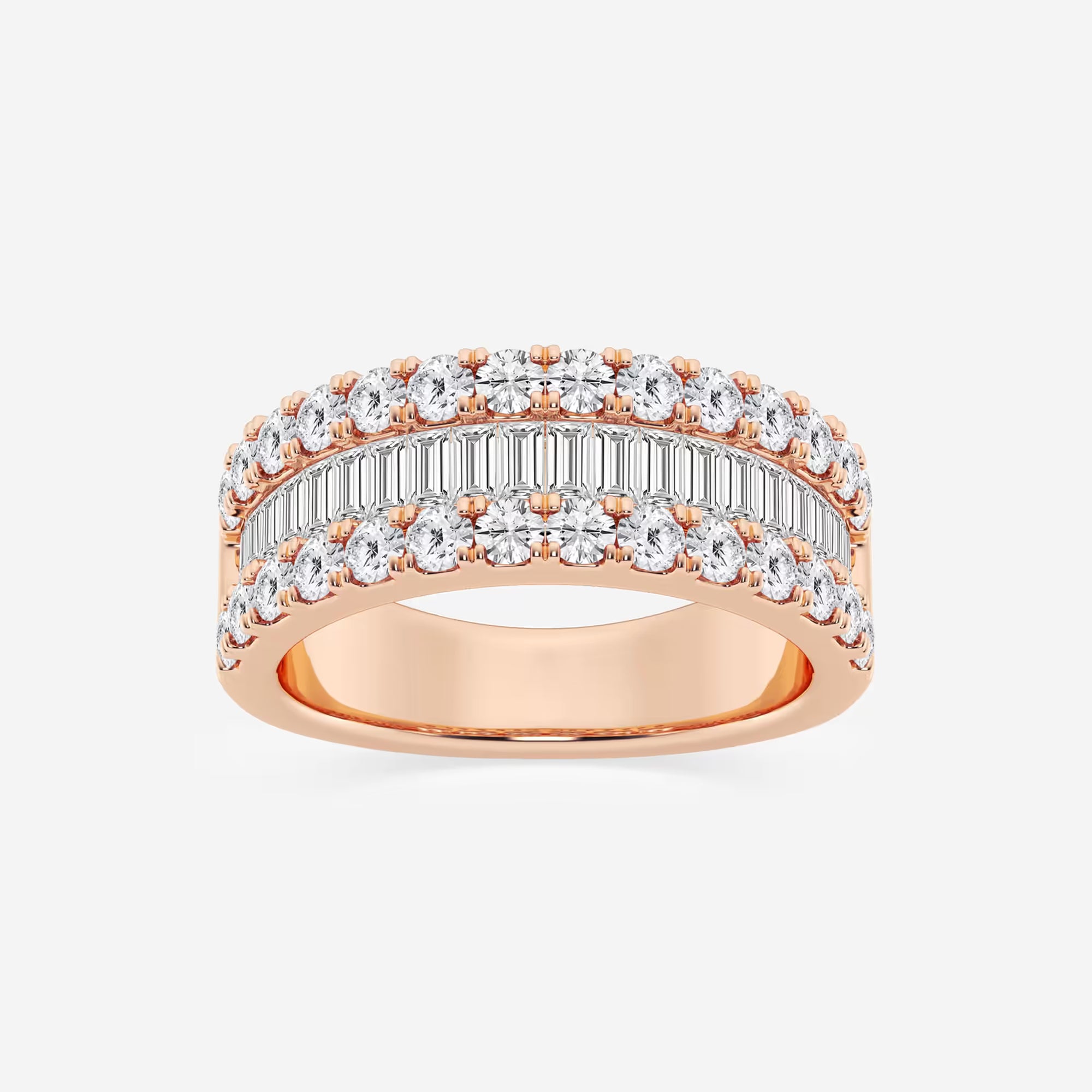 Rosélia Round & Baguette Lab-Grown Diamond Harmony Band