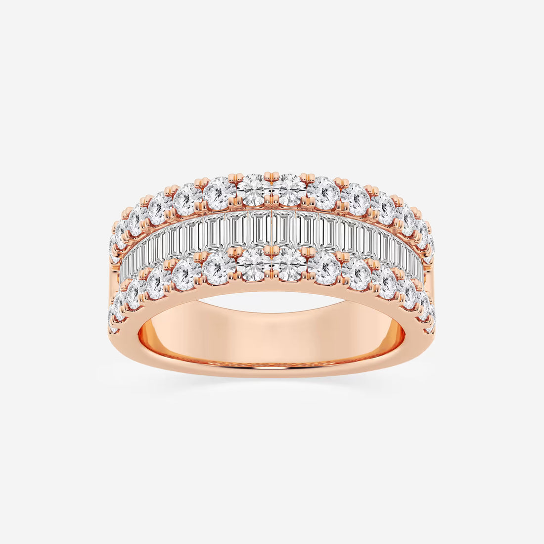 Rosélia Round & Baguette Lab-Grown Diamond Harmony Band