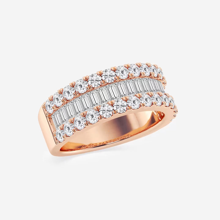 Rosélia Round & Baguette Lab-Grown Diamond Harmony Band