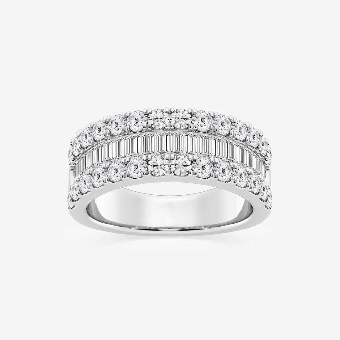 Rosélia Round & Baguette Lab-Grown Diamond Harmony Band