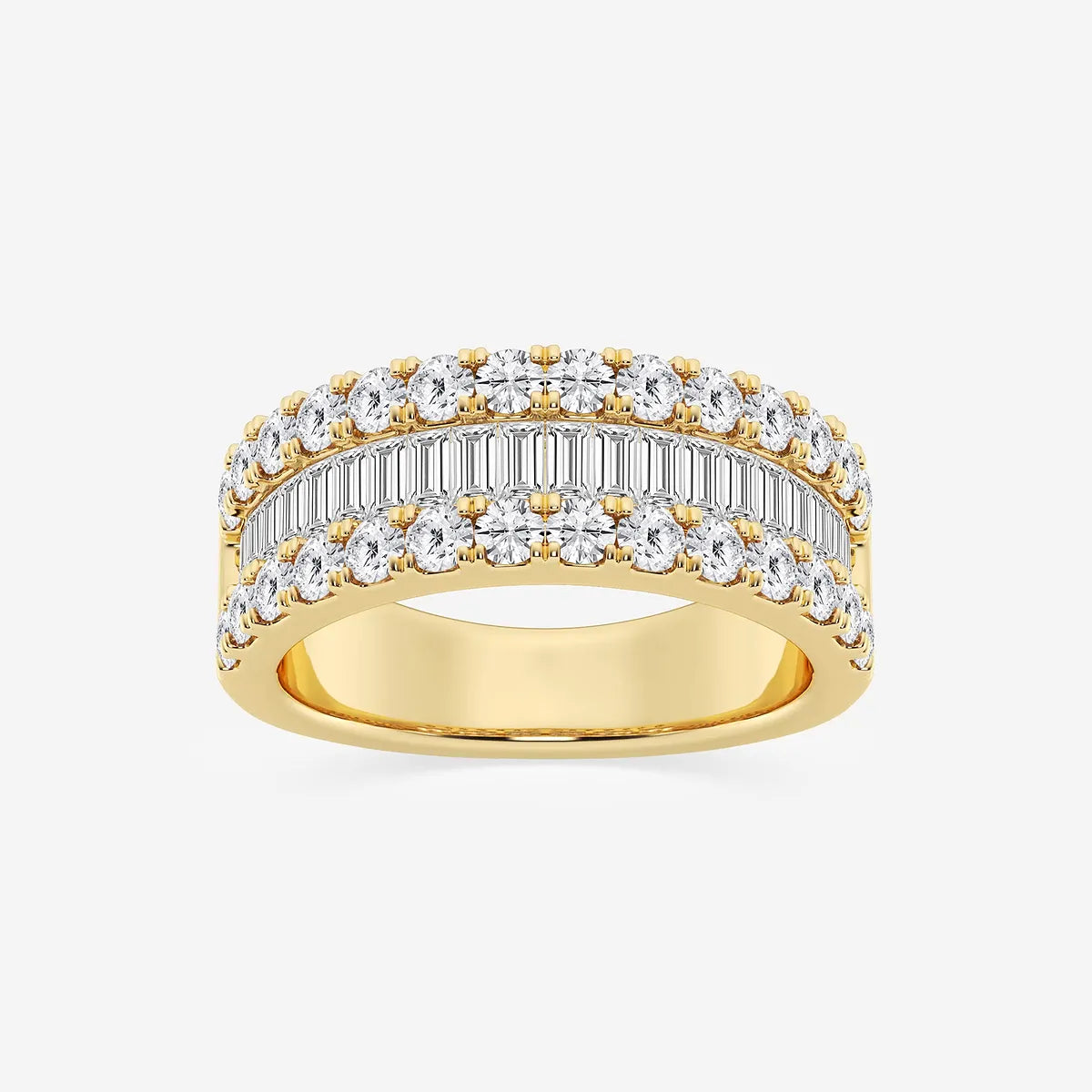 Rosélia Round & Baguette Lab-Grown Diamond Harmony Band