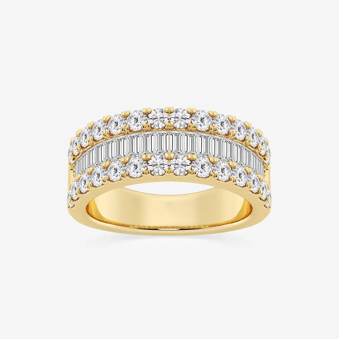 Rosélia Round & Baguette Lab-Grown Diamond Harmony Band