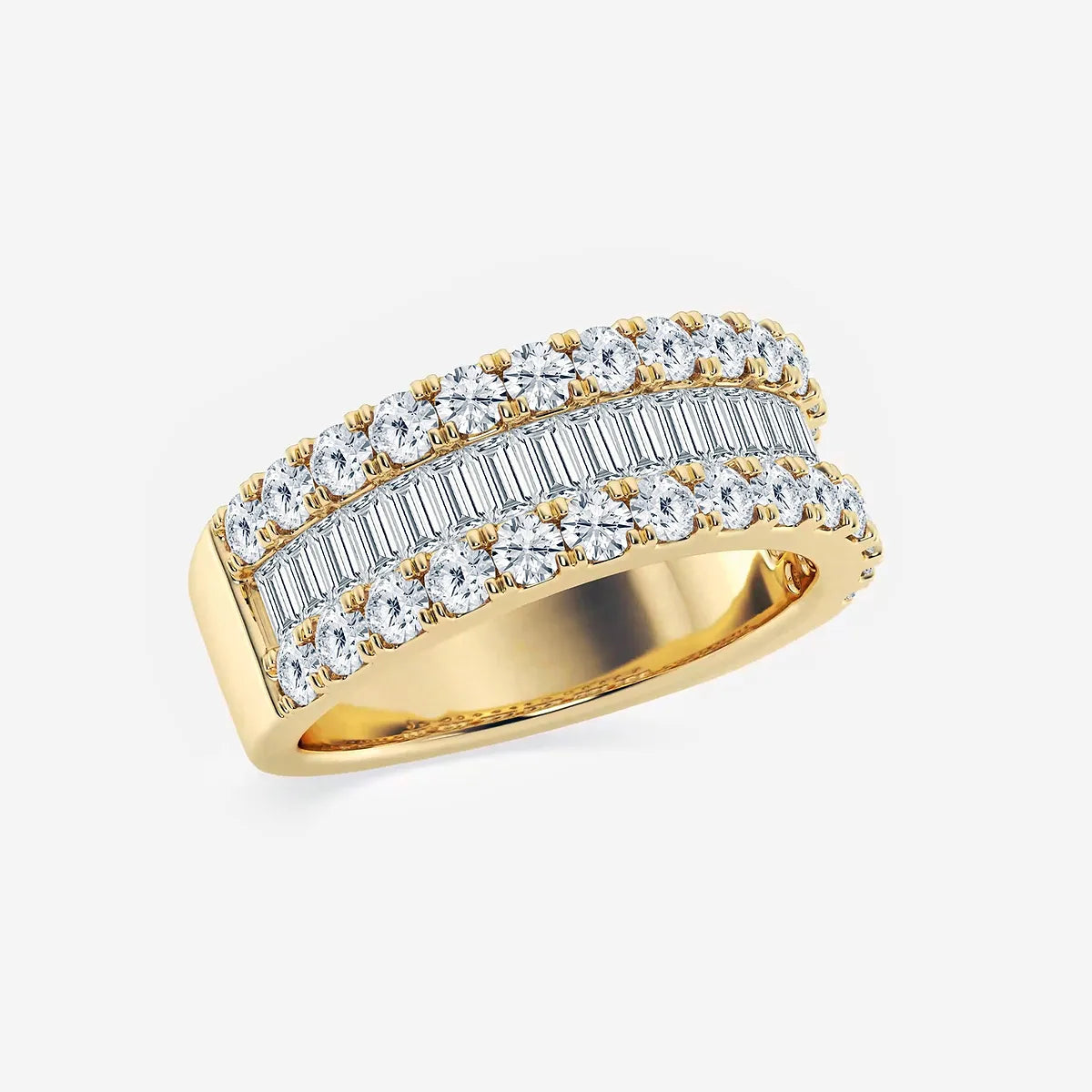 Rosélia Round & Baguette Lab-Grown Diamond Harmony Band