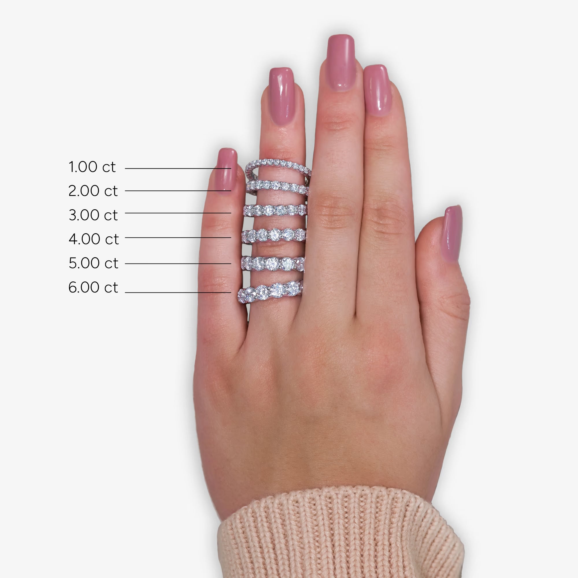 Shared Prong Round Lab Grown Diamond Eternity Band