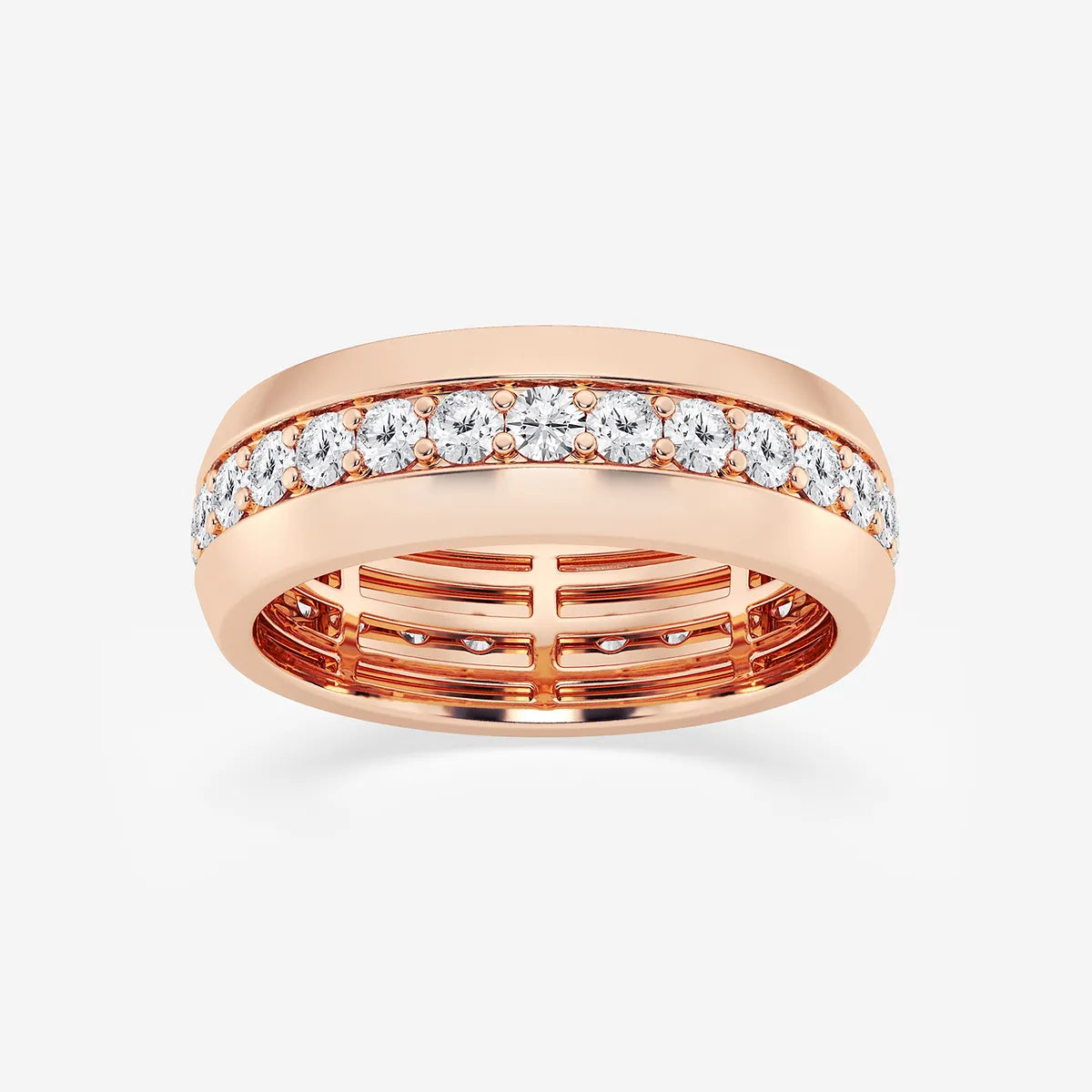 Endurox Round Lab-Grown Diamond Men’s Pavé Eternity Band