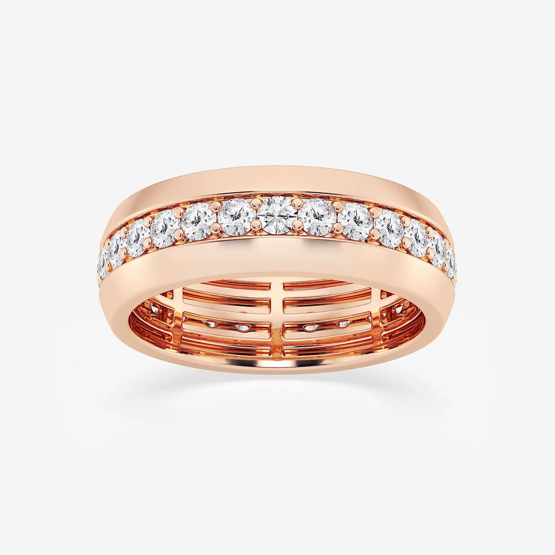 Endurox Round Lab-Grown Diamond Men’s Pavé Eternity Band