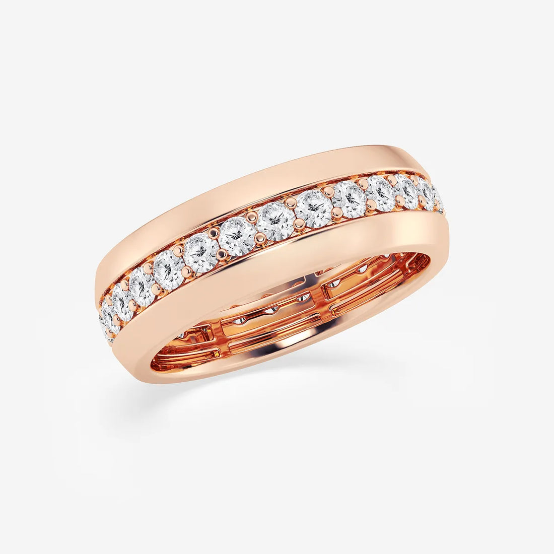 Endurox Round Lab-Grown Diamond Men’s Pavé Eternity Band