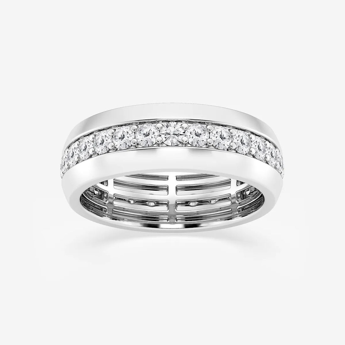 Endurox Round Lab-Grown Diamond Men’s Pavé Eternity Band