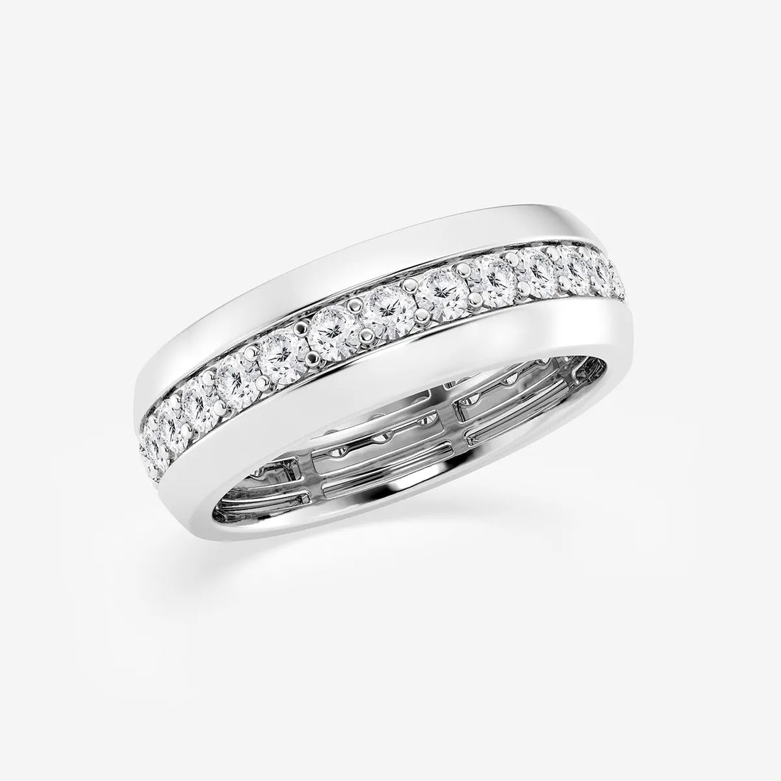 Endurox Round Lab-Grown Diamond Men’s Pavé Eternity Band