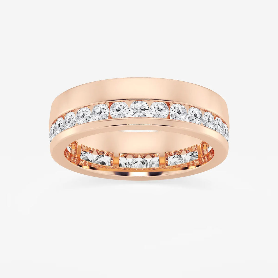 Luxorion Round Lab-Grown Diamond High Polish Men’s Eternity Band