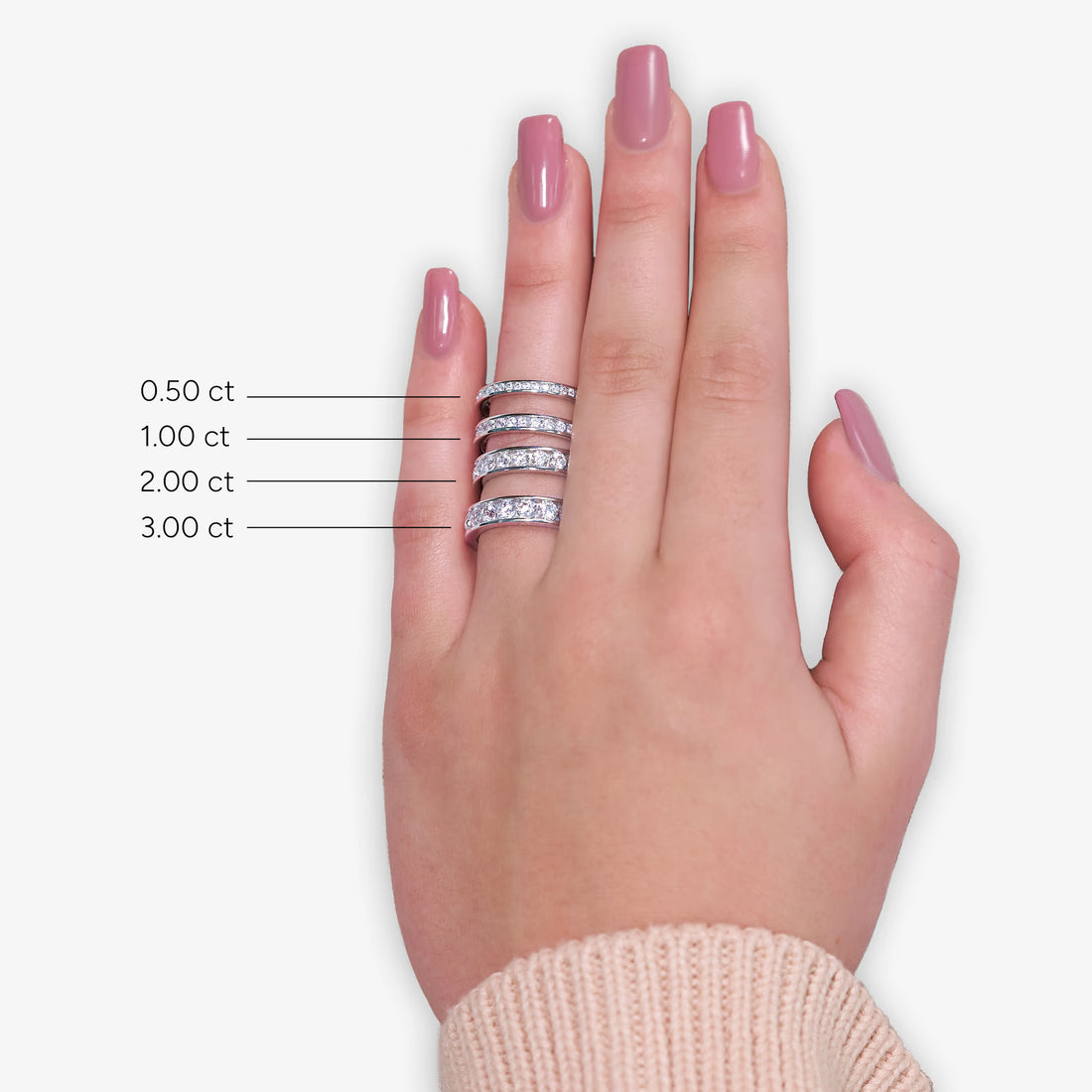 Sleek Round Lab Grown Diamond Channel Set Eternity Band in Solid Gold