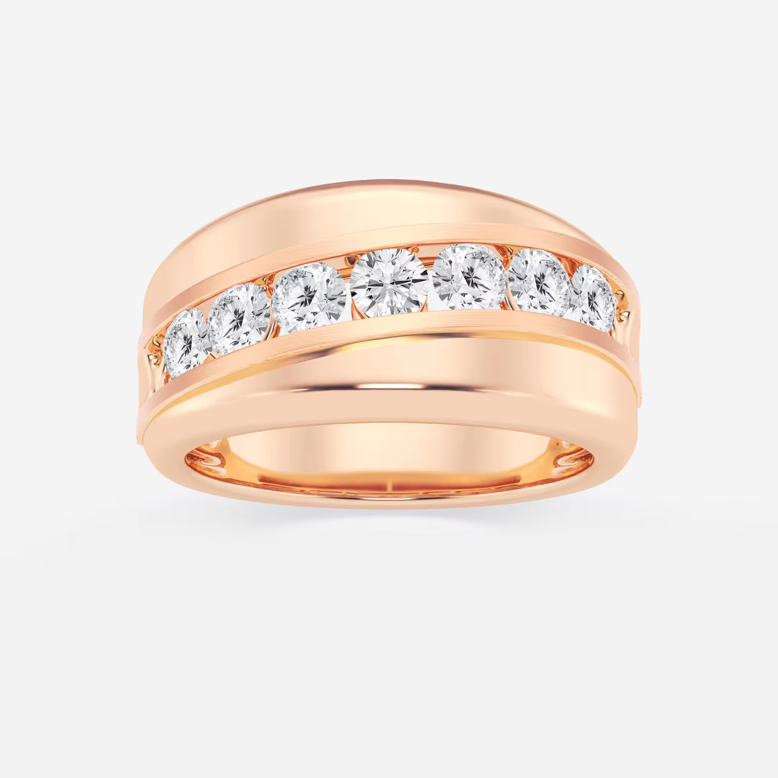 Elegant Round Lab Grown Diamond Nine Stone Channel Set Wedding Band in Platinum