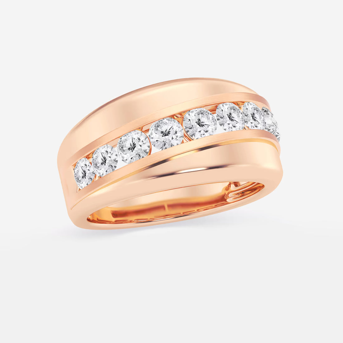 Elegant Round Lab Grown Diamond Nine Stone Channel Set Wedding Band in Platinum