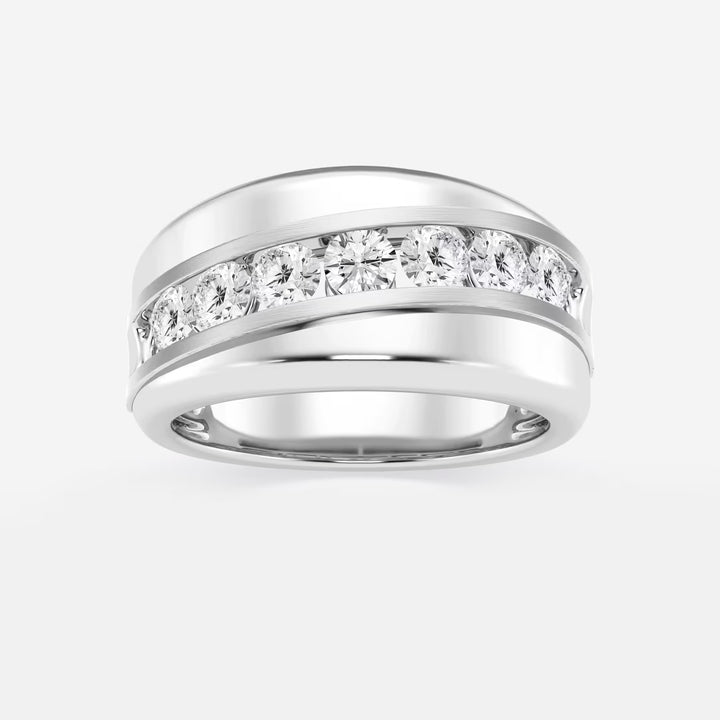 Elegant Round Lab Grown Diamond Nine Stone Channel Set Wedding Band in Platinum