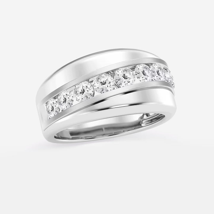 Elegant Round Lab Grown Diamond Nine Stone Channel Set Wedding Band in Platinum
