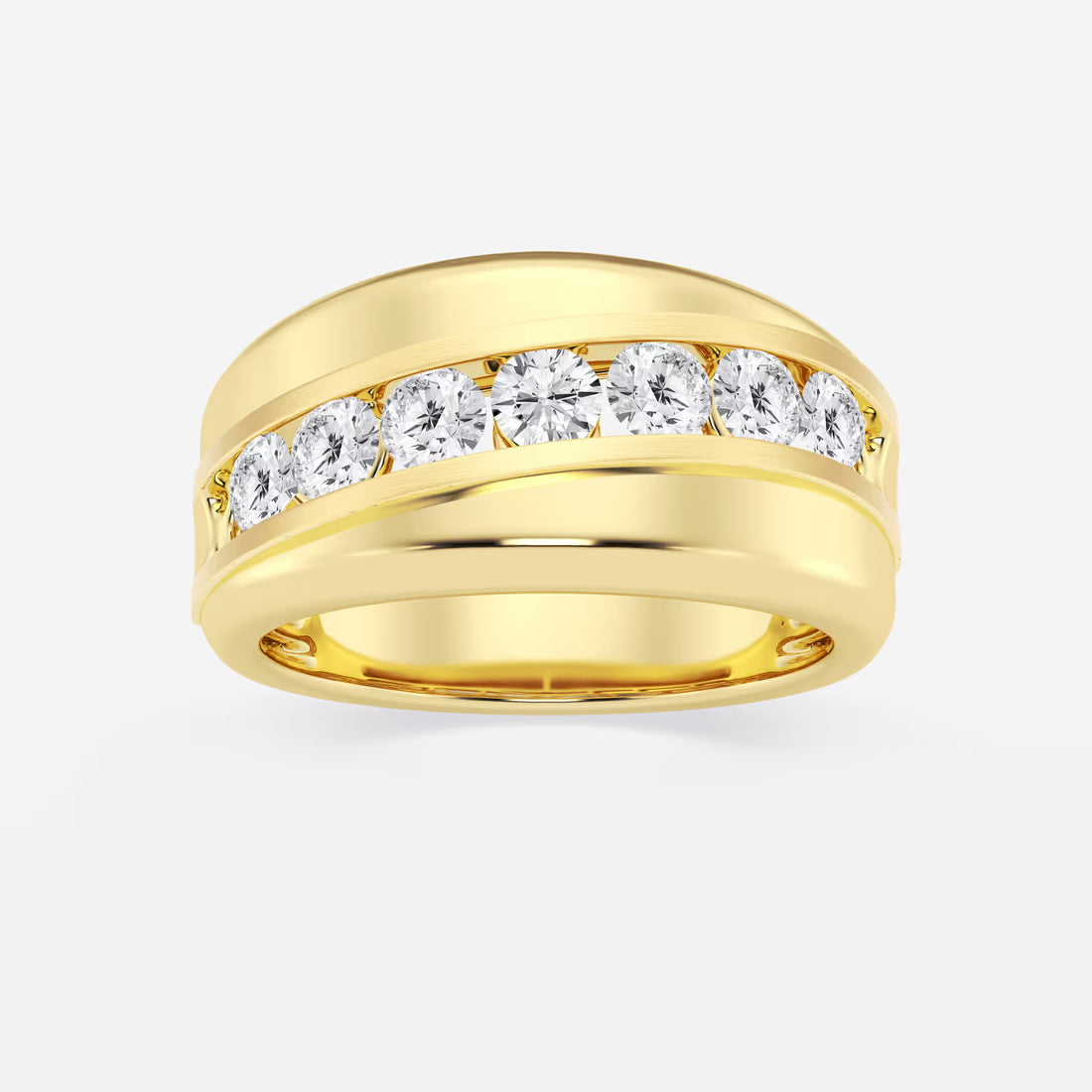 Elegant Round Lab Grown Diamond Nine Stone Channel Set Wedding Band in Platinum