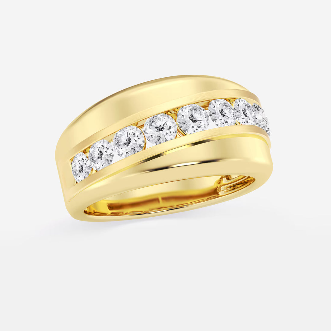 Elegant Round Lab Grown Diamond Nine Stone Channel Set Wedding Band in Platinum