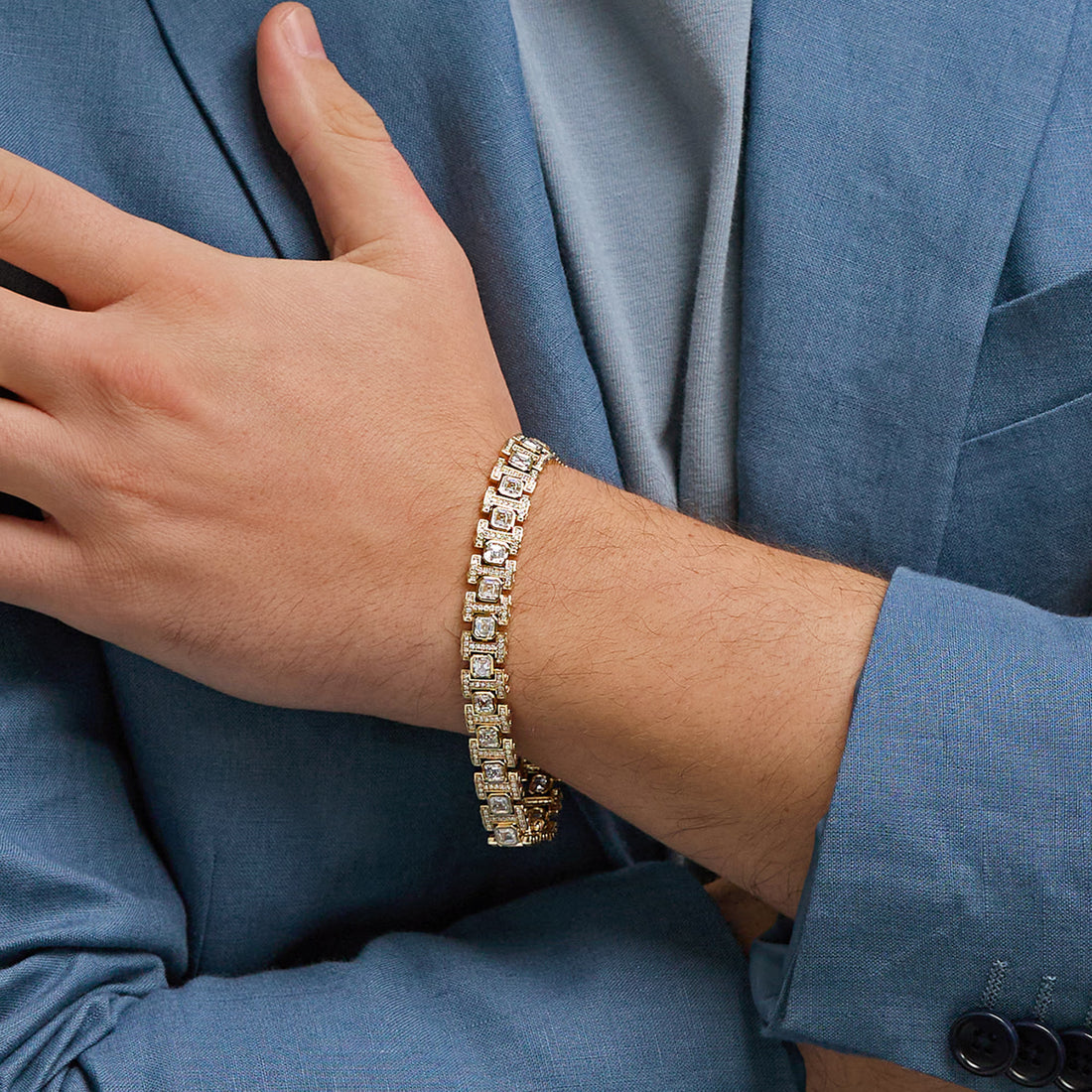 Harmony Link Asscher & Round Lab Grown Diamond Bracelet