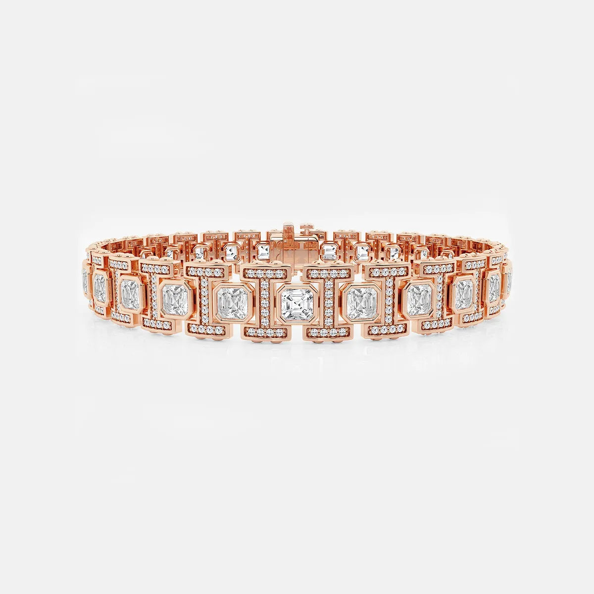 Harmony Link Asscher & Round Lab Grown Diamond Bracelet