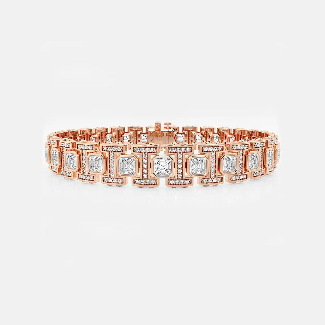 Harmony Link Asscher & Round Lab Grown Diamond Bracelet