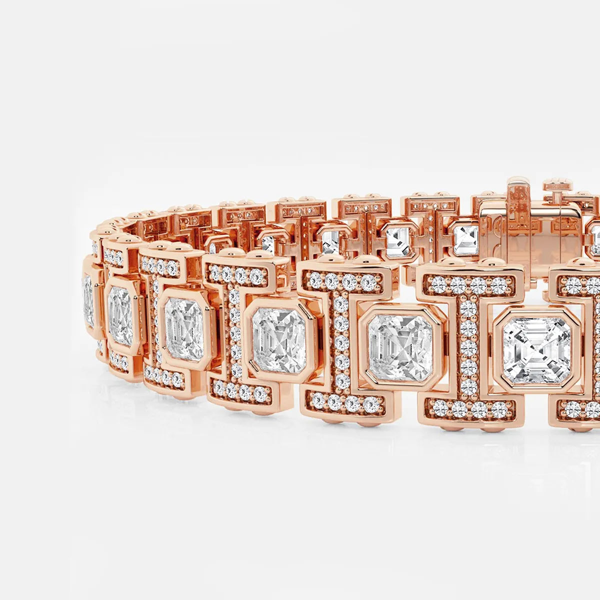 Harmony Link Asscher & Round Lab Grown Diamond Bracelet
