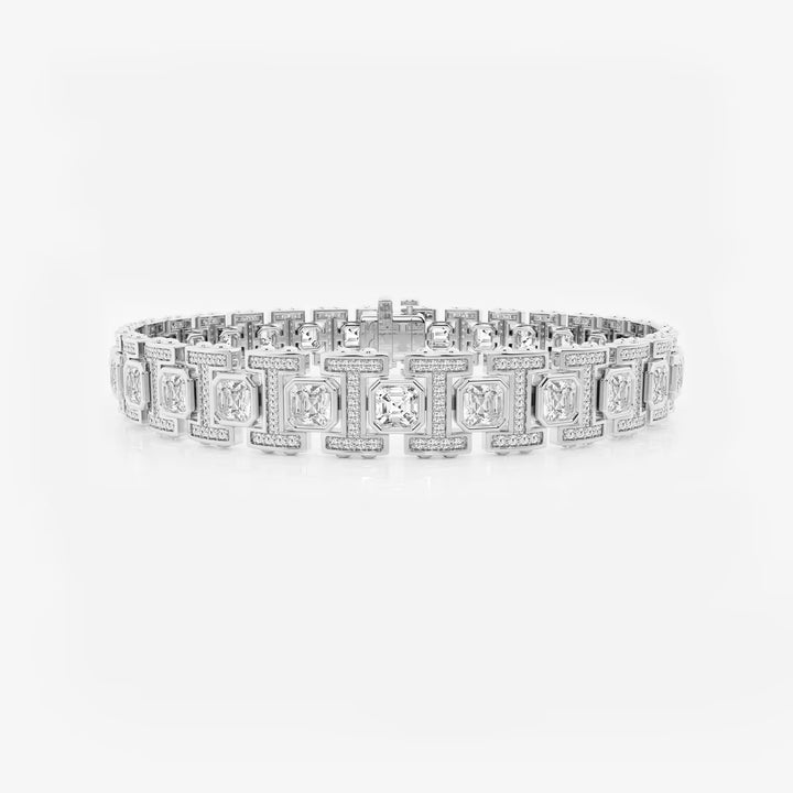 Harmony Link Asscher & Round Lab Grown Diamond Bracelet