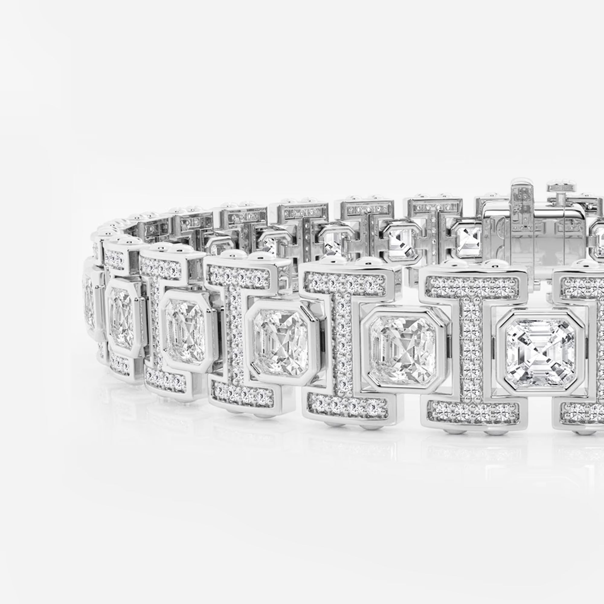Harmony Link Asscher & Round Lab Grown Diamond Bracelet