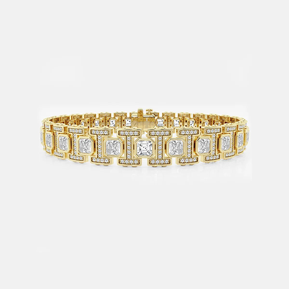 Harmony Link Asscher & Round Lab Grown Diamond Bracelet