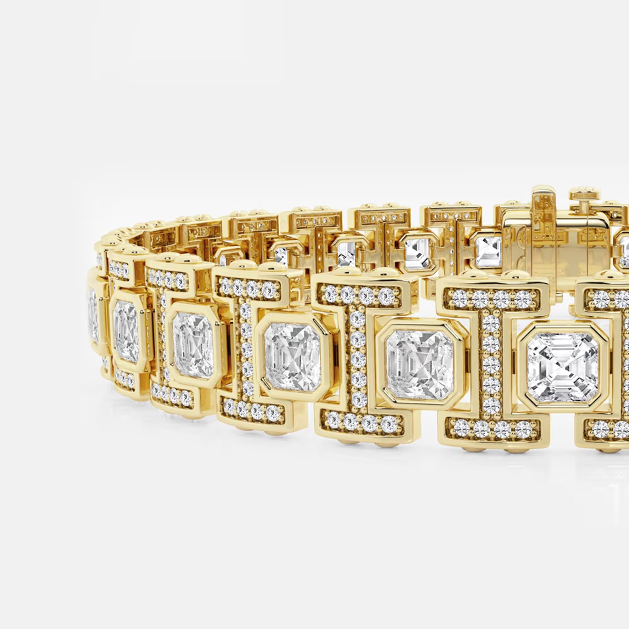 Harmony Link Asscher & Round Lab Grown Diamond Bracelet