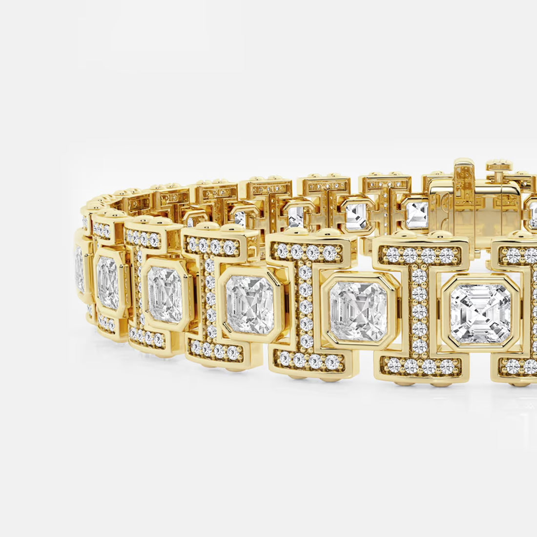 Harmony Link Asscher & Round Lab Grown Diamond Bracelet