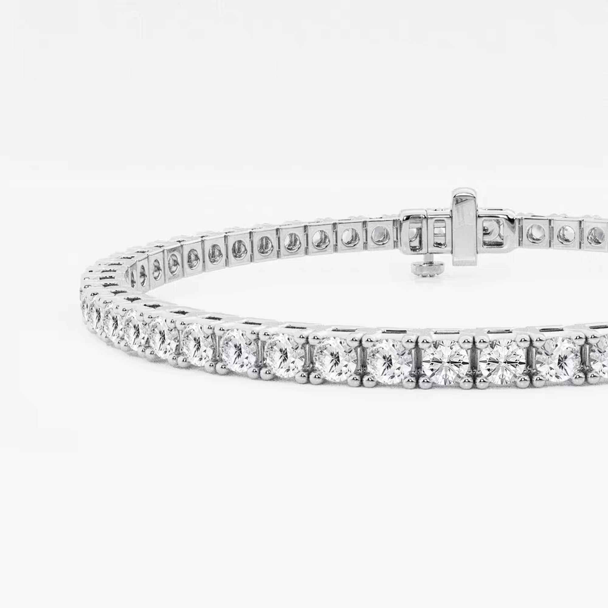 Celestique Round Lab Grown Diamond Four-Prong Box Tennis Bracelet