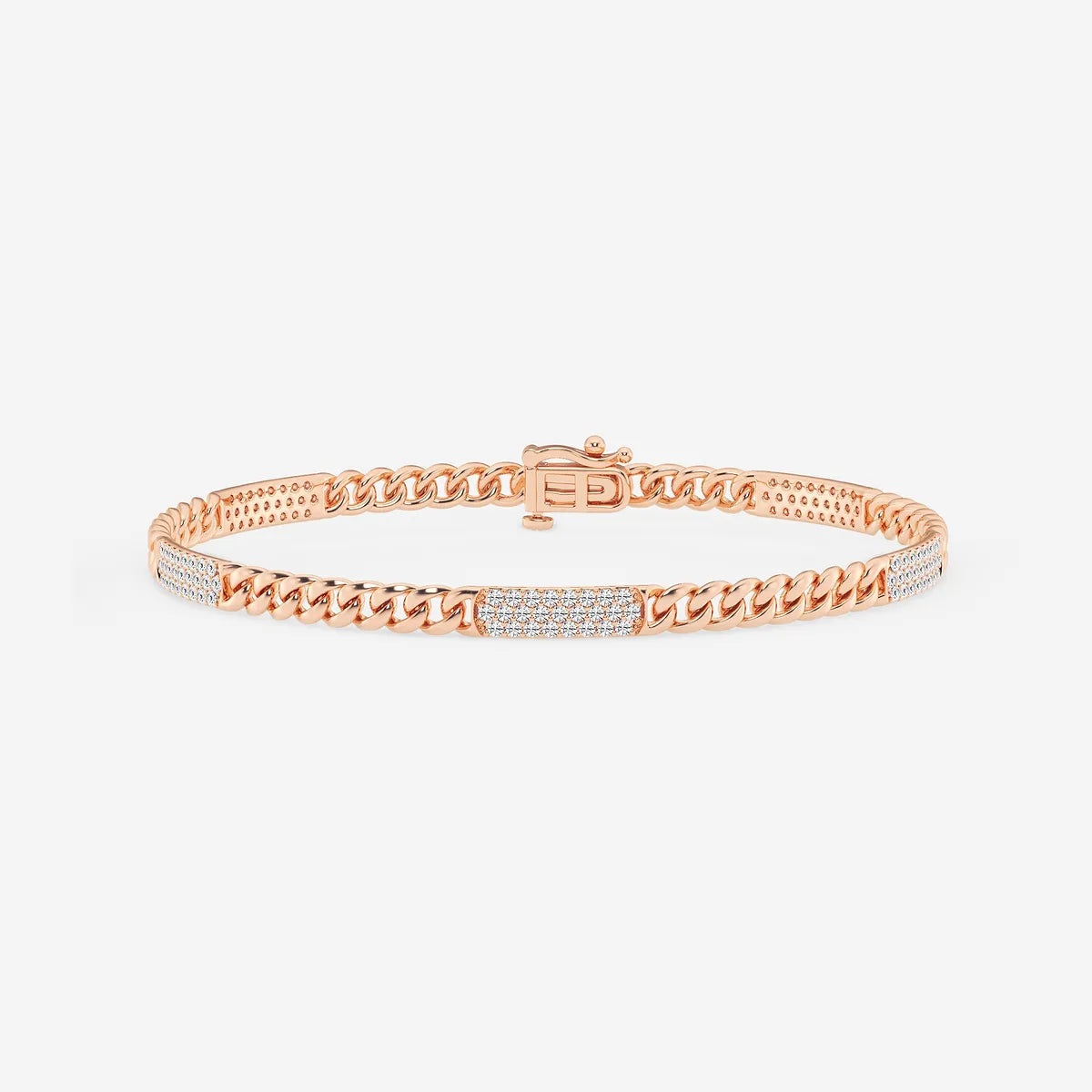 Opulent Edge Round Lab Grown Diamond Cuban Link Bracelet