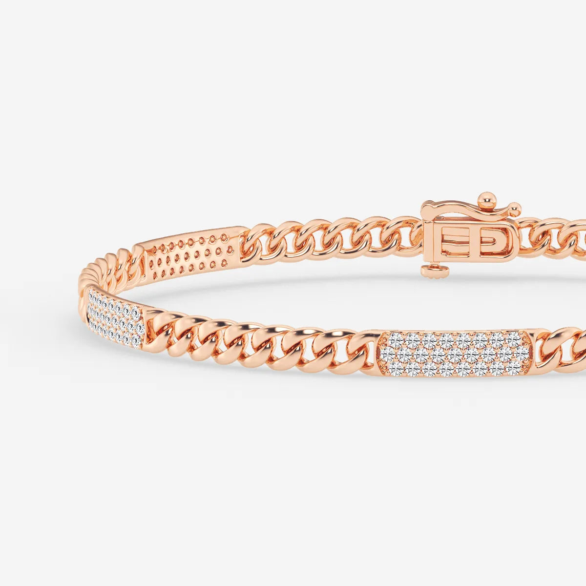 Opulent Edge Round Lab Grown Diamond Cuban Link Bracelet