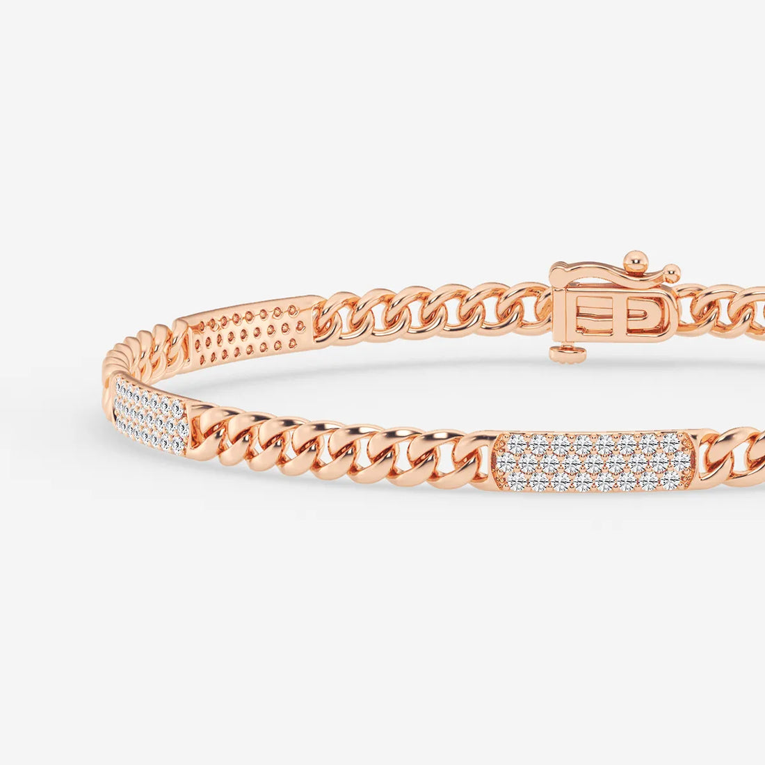 Opulent Edge Round Lab Grown Diamond Cuban Link Bracelet